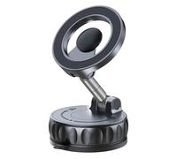 Strong Vacuum Suction Car Phone Mount with Twist Lock & N52 Dual-Ring Magnet - 360° Rotating Universal Dashboard/Windshield Holder for iPhone & Android, No-Residue Sticky Pad Included