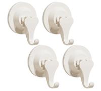 Strong Vacuum Suction Hooks No Drill No Nail Wall Hook for Bathroom, Kitchen and Glass, Hold Up to 5KG Heavy Duty Hook, Reusable Heart-Shaped Easy to Use with Strong Suction Mikly White 4 Pack