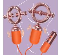 Strong Vibrating Nipple Clamps with Weights for Nipple Pleasure, Nipple Vibrator with 9 Vibrating Modes for Breast Stimulator, Nipple Toy Massager Woman Sex Toy Nipple Sex Toys for Couple