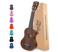 Strong Wind Soprano Ukulele 21 Inch Basswood Ukeleles for Beginners Four Strings Hawaiian Guitar Ukulele for Adults Teenagers Brown