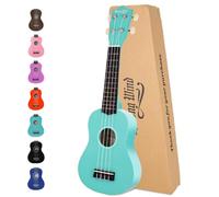 Strong Wind Soprano Ukulele 21 Inch Basswood Ukeleles for Beginners Four Strings Hawaiian Guitar Easter Ukulele for Adults Teenagers（Light Blue）