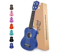 Strong Wind Soprano Ukulele 21 Inch Basswood Ukeleles for Beginners Four Strings Hawaiian Guitar Easter Ukulele for Adults Teenagers Blue