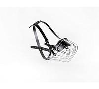 STRONG Wire Metal muzzle Basket Dog Muzzle Rottweiler,Mastiff Golden Retriever & other (R3, Silver/Black Leather)