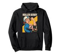 Strong Women Girl Skating Roller Skates Player Roller Derby Pullover Hoodie