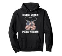 Strong Women Proud Veteran Female Veteran's Day Soldier USA Pullover Hoodie