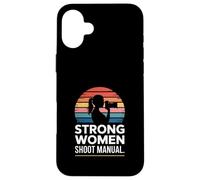 Strong Women Shoot Manual Photography Quote Case for iPhone 16 Plus