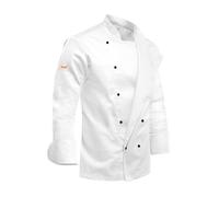 strongAnt® - en Chef Jacket | Professional Chef Uniform Cotton Modern Slim Fit Short and Long Sleeves - Color: Anthracite White, Size: 2XL