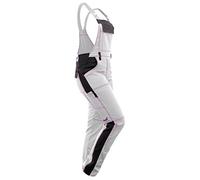 strongAnt® - Ladies Stretch Bib and Brace Overalls, Black Pink White Seam for women. Painter trousers complete stretch with kneepads pockets. Cotton - White-Black/ Pink Seam - 24