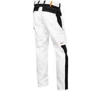 strongAnt® - Painters and Decorators Stretch Cargo Trousers with Knee Pads Pocket White Workwear, Zipper YKK + Button YKK - Made in The EU - White/Black 56