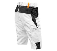 strongAnt Stretch Berlin Pro Men's Summer Work Trousers Short Cargo Outdoor Grey/Black/White, White/black / strong cotton stretch, 36