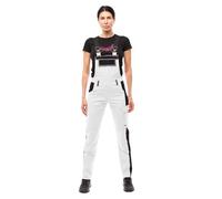 strongAnt Women's Stretch Work Trousers with Knee Pad Pockets, Cotton Cargo Trousers, Black, Grey, Pink, White/Black White Stitching PowerStretch, 8