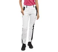 strongAnt Women's Work Trousers Fully Stretch Trousers with Knee Pad Pockets Black Grey White Pink, White/black / strong cotton stretch, 12