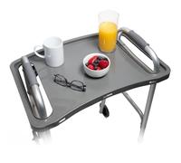 StrongArm Solid Gray Walker Tray + Bag + Non-Slip Mat & Cup Holder, Tray for Folding Walkers, Food Tray, Walker Accessories, Tray Table for Standard Adult Walkers (Gray)