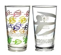 Strongbow Cider Pint Glass X2 Glasses 2 Different Designs | 56cl Glasses | Mancave Lager Beers Roxley