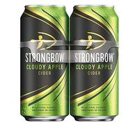 Strongbow Cloudy Apple Cider Cans, 4% ABV 4x440ml Multipack, Refreshing Medium Dry Sparkling Cider, Blend of British Bittersweet Cider Apples, Contains No Artificial Sweeteners, Flavours or Colours