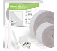 Stronger and Durable Adhesive Mosquito Net Tape - Complete Kit for Magnetic Mosquito Nets - Fastening Hooks and Loops ONLY / With Hooks - (2.5cm x 5.5m, 4cm x 1.5m, White)