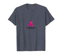 Stronger Than Cancer Breast Cancer Awareness Support T-Shirt, Men, Heather Blue, S
