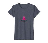 Stronger Than Cancer Breast Cancer Awareness Support T-Shirt, Women, Heather Blue, XS