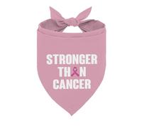 Stronger Than Cancer Dog Bandana, Cancer Awareness Pet Triangle Scarf for Support Survivor, Inspirational Neckerchief Outfit for Small Medium Dogs (Pink)
