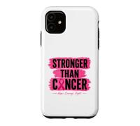 Stronger Than Cancer Pink Ribbon Breast Cancer Hope Case for iPhone 11