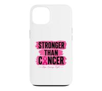Stronger Than Cancer Pink Ribbon Breast Cancer Hope Case for iPhone 13