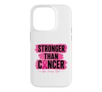 Stronger Than Cancer Pink Ribbon Breast Cancer Hope Case for iPhone 14 Pro
