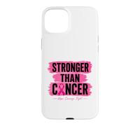 Stronger Than Cancer Pink Ribbon Breast Cancer Hope Case for iPhone 15 Plus