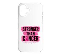 Stronger Than Cancer Pink Ribbon Breast Cancer Hope Case for iPhone 16