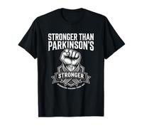 Stronger Than Parkinson's Awareness Raised Fist Ribbon T-Shirt