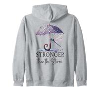 Stronger Than the Storm Psalm 93 Christian Purple Dragonfly Zip Hoodie