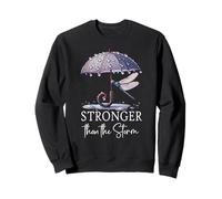 Stronger Than the Storm Psalm 93 Purple Dragonfly Christian Sweatshirt
