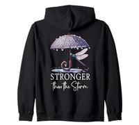 Stronger Than the Storm Psalm 93 Purple Dragonfly Christian Zip Hoodie