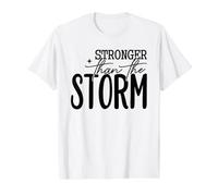 Stronger Than The Storm Resilience Motivation Value Graphic T-Shirt, Men, White, XL