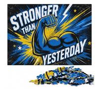 Stronger Than Yesterday Arm Graphic Jigsaw Puzzle for Adults, 1000 Pieces | Jigsaw Puzzle for Adults: sorting by colour, shape or image area on weekends.