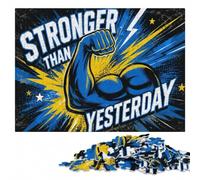 Stronger Than Yesterday Arm Graphic Jigsaw Puzzle for Adults, 500 Pieces | Image-area sorting: easier piece organisation at your own pace.