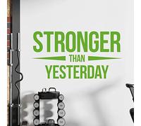 Stronger Than Yesterday - Gym Motivational Quote Wall Art Sticker [XLarge] [Lime]