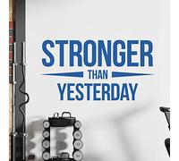 Stronger Than Yesterday - Gym Motivational Quote Wall Art Sticker [XLarge] [Marina]