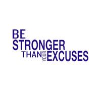 Stronger Than Your Excuses Motivational Inspirational Quotes Fitnesscenter Wall Decals PVC 28x66.2cm Car Body Decoration DarkBlue