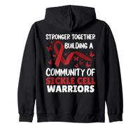 Stronger Together Building A Community Sickle Cell Warriors Zip Hoodie