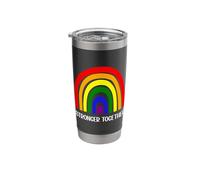 Stronger Together Rainbow Pride Inclusion Unity Design Stainless Steel Insulated Tumbler