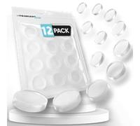 Strongest Home Wall & Door Handle Stopper 2CM Set 12 Pieces of Clear Rubber Round Wall Shield Cushion Quiet Wall Protector for Door Handle.Guard Door Bumper Wall Protector Silencer Self-Adhesive