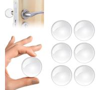 Strongest Home Wall & Door Handle Stopper,6PCS Clear Rubber Door Knob,Silicone Transparent Round Wall Protector, Quiet Wall Protector for Door Handle, Guard Door Bumper Silencer Self - Adhesive