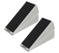 Strongest Large Door Stopper 2PCS, Heavy Duty Door Stop Wedge Tall Door Stoppers for Bottom of Door, High Adjustable Spring Loaded Stainless Steel+Rubber Door Stop Suits Any Heavy Door (2PCS Silver)