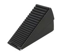 Strongest Large Door Stopper, Heavy Duty Door Stop Wedge Tall Door Stoppers for Bottom of Door, Adjustable Spring Loaded Stainless Steel Rubber Door Stop Suits Any Heavy Door (Black)