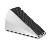 Strongest Large Door Stopper, Heavy Duty Stainless Steel Spring Door Stop, Tall Door Stop Up to 3 Inch, Non-Slip Rubber Grip, Door Wedge, Door Jammer, Door Weight (Silver, 1 Pack Large)
