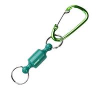 Strongest Magnetic Net Release Magnet Clip Holder for Fly Fishing Landing Net Retractor with Carabiner Keychain Green