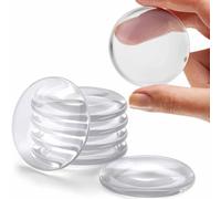 Strongest Wall Door Handle Stopper 5 cm Set 6 Clear Rubber Door Knob Round Shield Cushion Quiet Protector Bumper Silencer Self Adhesive