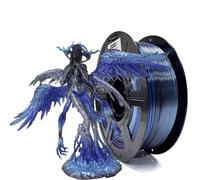 Stronghero3D PLA Filament for 3D Printer 1.75mm Silk Silver Galaxy Blue Accuracy +/-0.05mm Net Weight 1kg for Ender3 Cr10