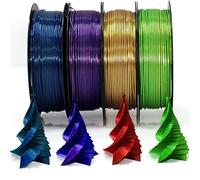 Stronghero3D Silk PLA Filament Bundle,PLA Filament 1.75mm,Dual Color Pack,Red Yellow Green Blue Purple,Multi Color Change 3D Printer Filament for Most 3D Printer,4 Spool 200g Each
