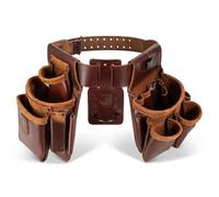 STRONGLAD Framing Tool Belt - 21-Pocket Full-Grain Oil-Tanned Leather Carpenter Tool Bags, Construction Tool Belt with Hammer Holder